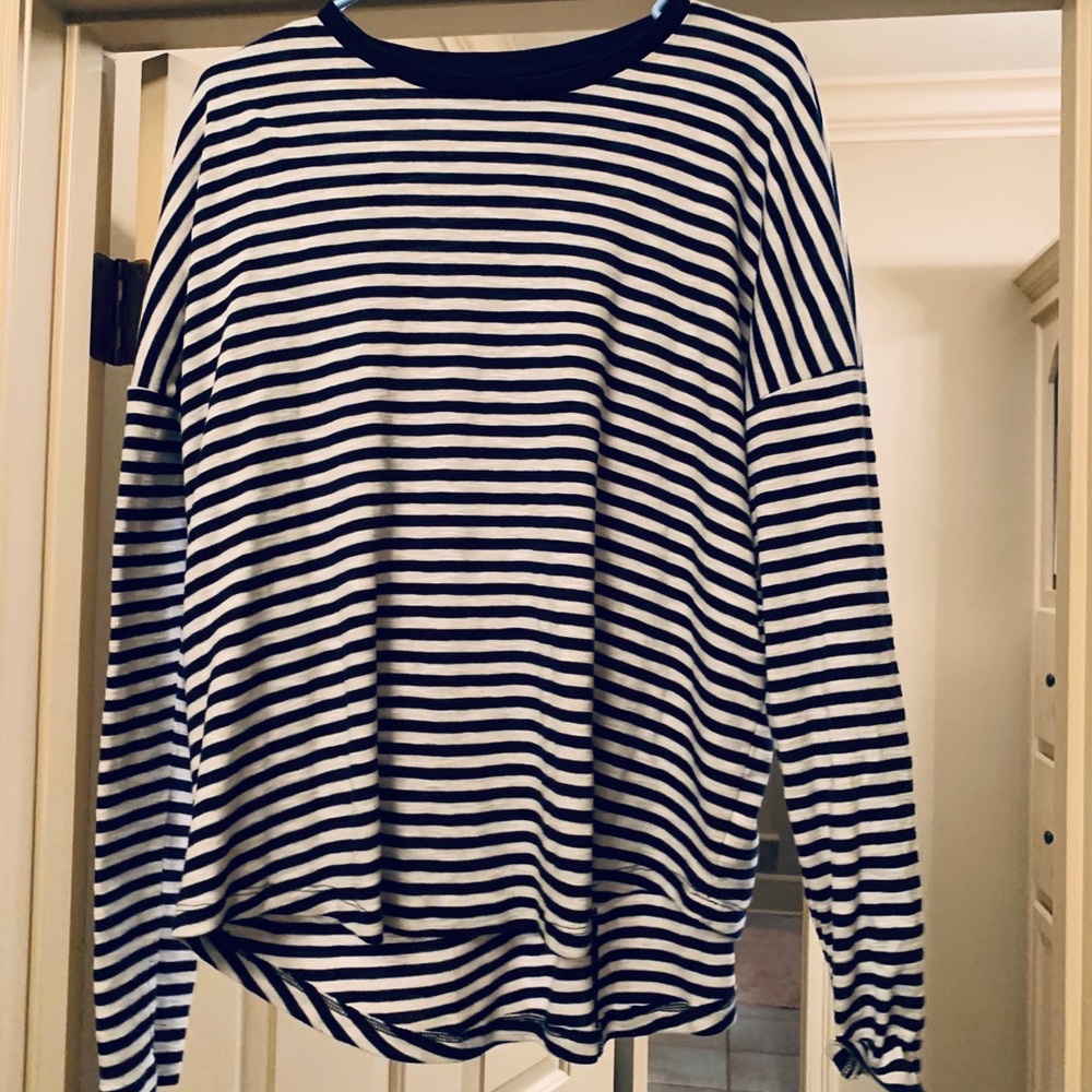 Forever 21 Blue/White Stripped Long Sleeve Shirt